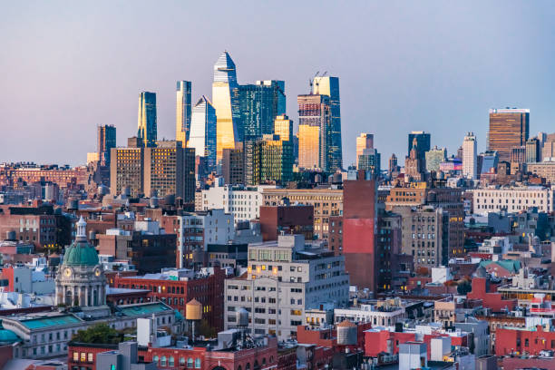 istock Sunset light on skyscrapers in Manhattan. 1365468462