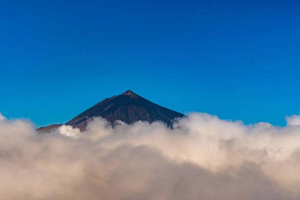 Teide peak between clouds