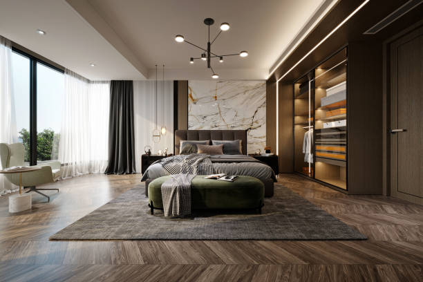 istock 3d render of luxury hotel room 1365469856