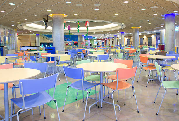 Empty Cafeteria in the Children's Hospital stock photo