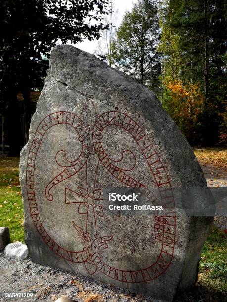 Rune Stone Stock Photo - Download Image Now - Runes, Viking, Stone - Object