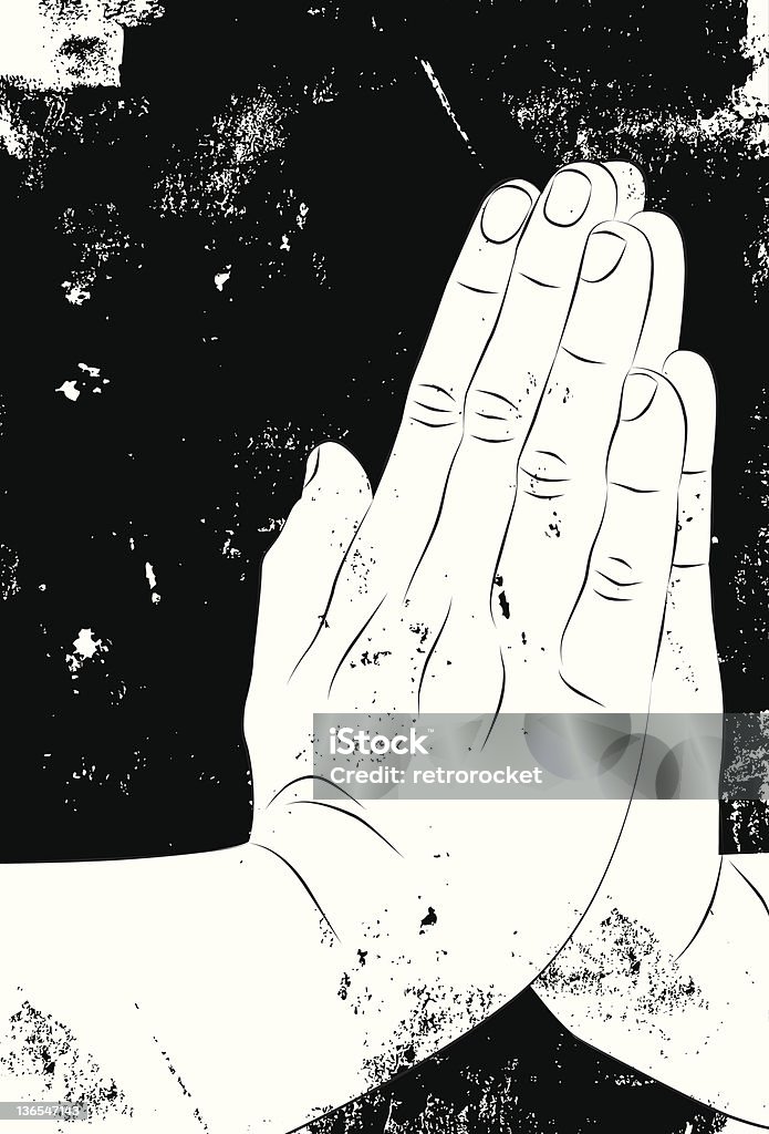 Modlitwa ręce - Grafika wektorowa royalty-free (Depresja - Smutek)
