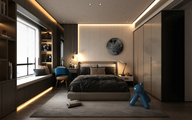 istock 3d render of luxury hotel room 1365471470