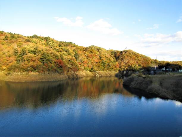 istock Japan. Nice sunny day in November. Mountain lake. 1365471781