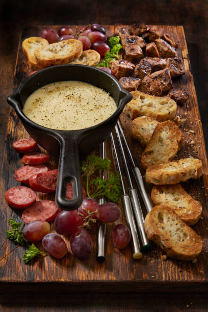 istock Cheese Fondue Platter with Grilled Steak Bites 1365472706