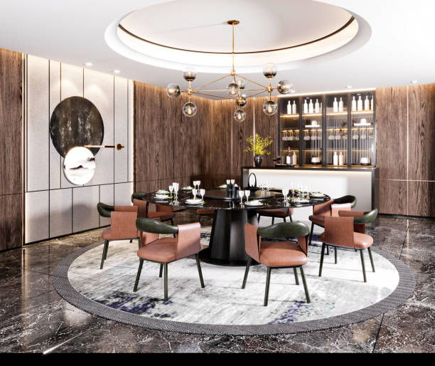 istock 3d render of home dining room 1365472951