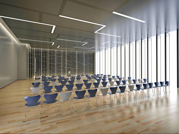 istock 3d render of board room, meeting room 1365476023