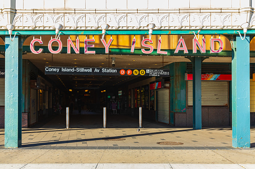 Coney Island, Brooklyn, New York City, New York, USA. November 6, 2021. The Coney Island subway station.