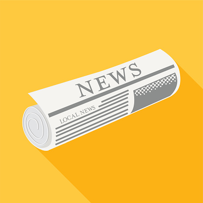 Random Newspaper Yellow Rolled Up Newspaper On A Yellow Background Stock Illustration ...