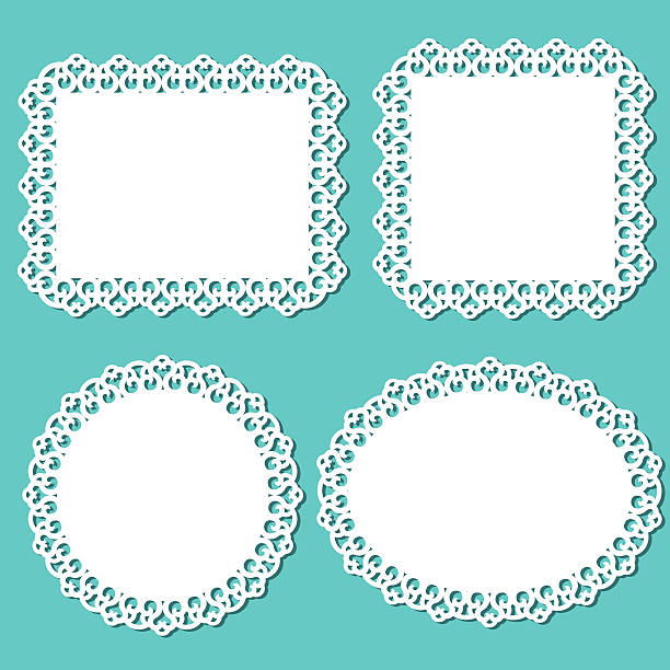 ilustrações de stock, clip art, desenhos animados e ícones de renda frame e doliy - doily