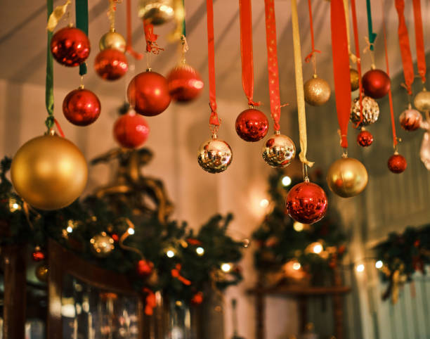 istock beautiful Christmas decorations in a house 1365487635