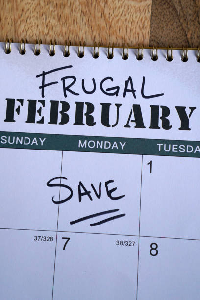 istock Frugal February Marked on a Calendar 1365489860