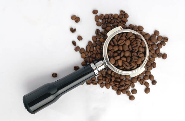 portafilter, coffee beans, coffee, isolate