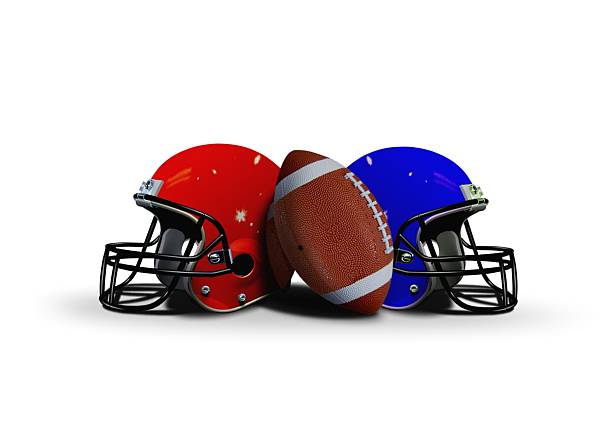 istock Football ball with two helmets 136549539