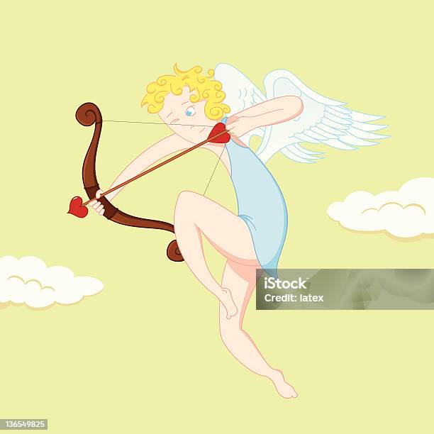 Cupido Di Puntamento - Immagini vettoriali stock e altre immagini di Ala di animale - Ala di animale, Allegro, Amore