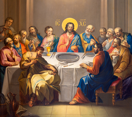 Vienna - The painting of Last Supper in Barbarakirche church by Efrem Klein (1780).