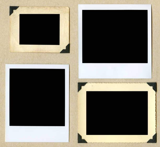 istock Four empty photo frames including Polaroid pictures 136550072