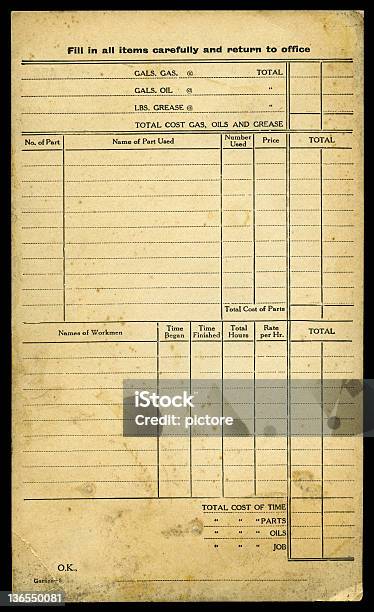 Vintage Tarjeta De Trabajo 1920 Xxxl Foto de stock y más banco de imágenes de Tarjeta de índice de tarjetas - Tarjeta de índice de tarjetas, Documento, Fotografía - Imágenes