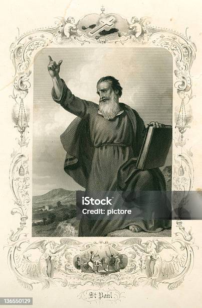 Saint Paul Xxxl - Immagini vettoriali stock e altre immagini di Apostolo Paolo - Apostolo Paolo, Libro, Incisione - Oggetto creato dall'uomo