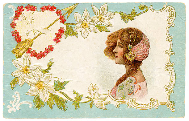valentinstag-postkarte (xxxl - liebesgruß stock-grafiken, -clipart, -cartoons und -symbole