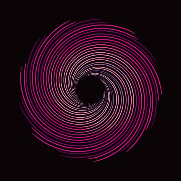 Spiral vortex icon Vector line art Spiral vortex radius circle stock illustrations