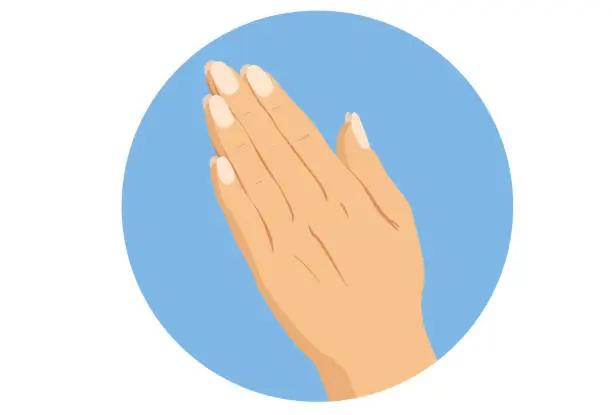 Vector illustration of Hands joined in prayer