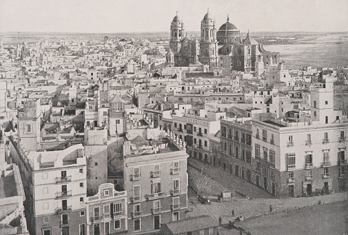 City of Cadiz seen from Tavira tower.
Original edition from my own archives
Source : Panorama Nacional 1898