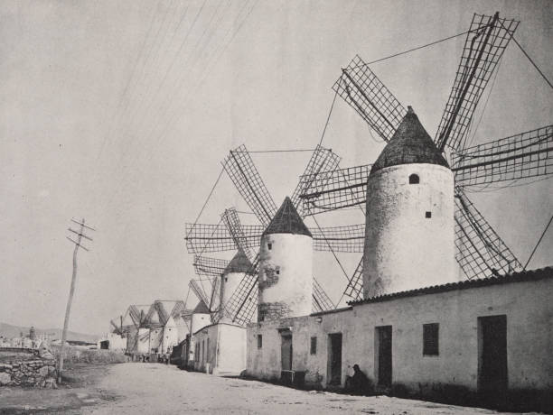 illustrations, cliparts, dessins animés et icônes de moulin à farine à palma de majorque - palma majorque