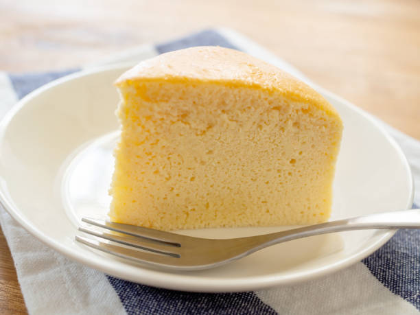 istock Jiggly Japanese Cotton Cheesecake on a plate 1365510484