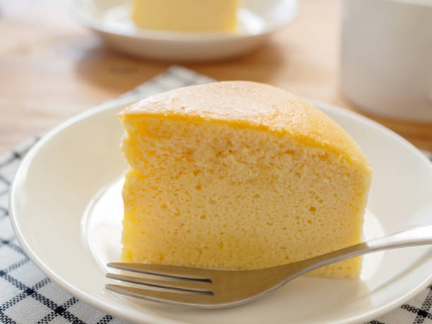 istock Jiggly Japanese Cotton Cheesecake on a plate 1365510485