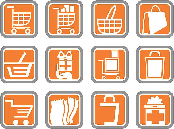 Vector illustration of Vector Icons: Commerce Objects