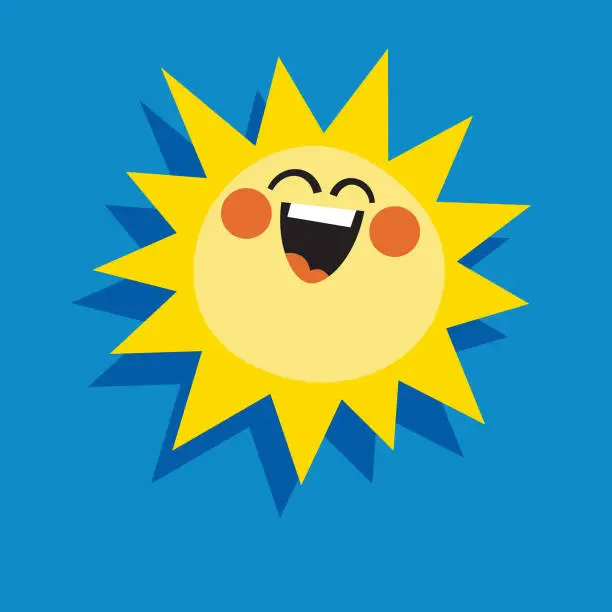 Vector illustration of Sun cartoon drawing