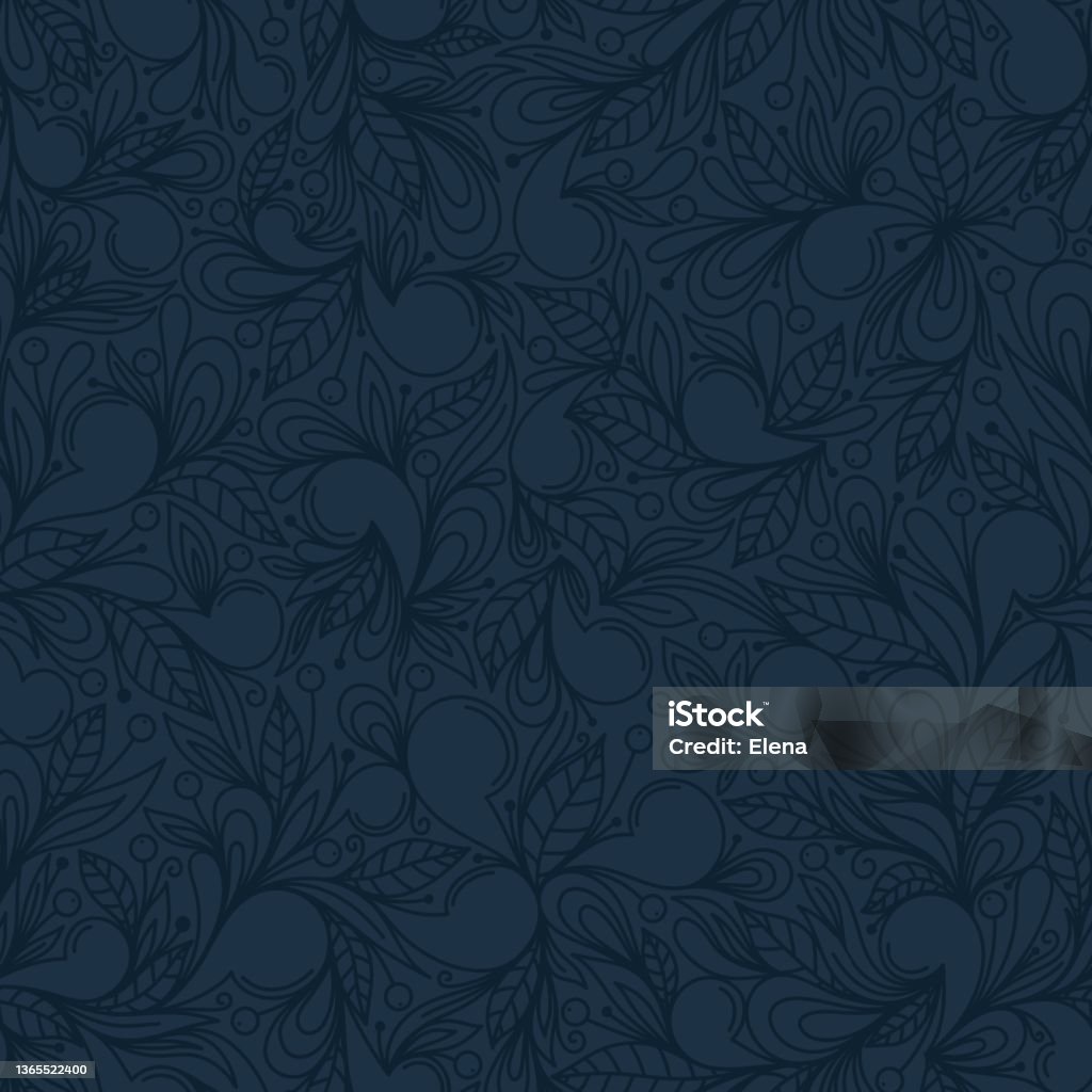 Dark Blue Abstract Vector Pattern Dark Blue Abstract Floral Vector Background Stock Illustration ...