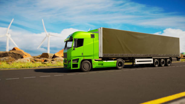 istock Electric truck on the highway 1365524164