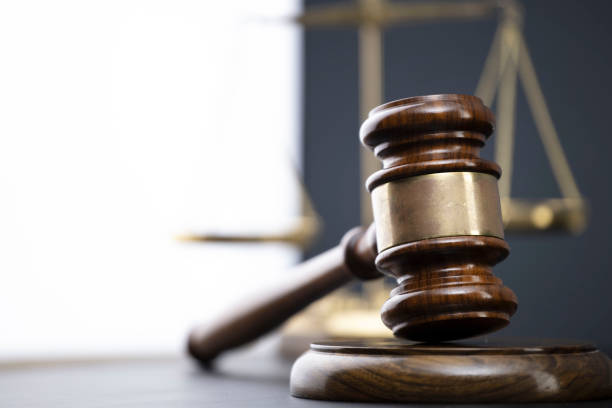 istock Law symbols composition. Law and justice concept. 1365526466