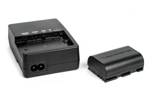 istock Charger and lithium ion battery on a white background. 1365526950