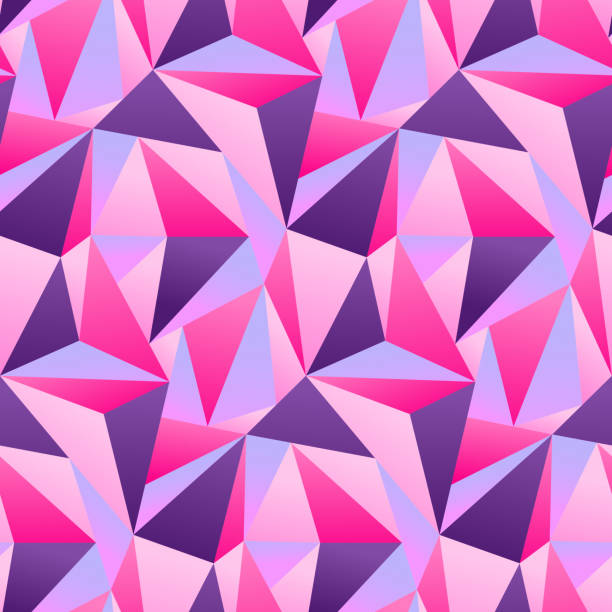 Purple Pink Polygon Geometric Vector Seamless Pattern Design Purple Pink Polygon Geometric Vector Seamless Pattern Design. Great for spring summer, fabric, textile, background, scrap booking, gift wrap, accessories, and clothing. seamless wallpaper video stock illustrations