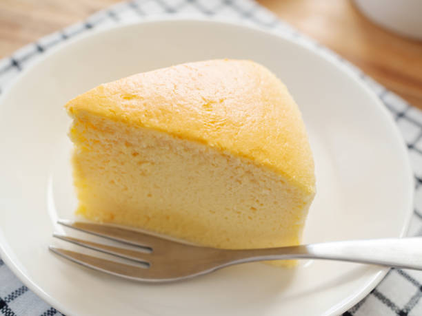 istock Jiggly Japanese Cotton Cheesecake on a plate 1365530141