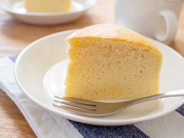 istock Jiggly Japanese Cotton Cheesecake on a plate 1365530226