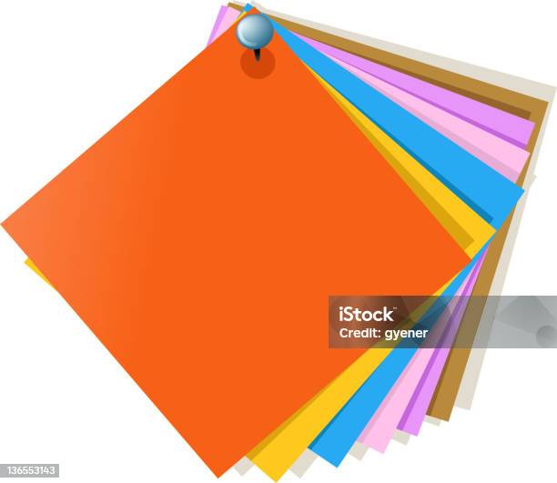 Cores Do Papel - Arte vetorial de stock e mais imagens de Amarelo - Amarelo, Azul, Caderno de notas