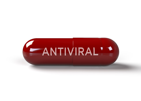 3d rendering of an antiviral pill