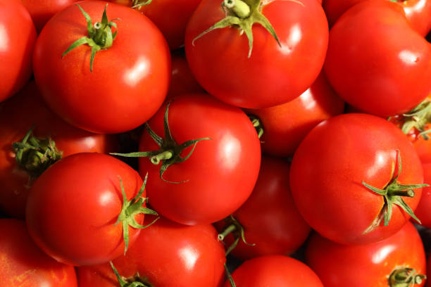 istock Fresh ripe red tomatoes as background, closeup 1365533160