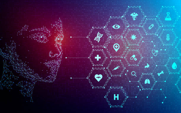 Artificial Intelligence in Healthcare - New AI Applications in Medicine Artificial Intelligence in Healthcare - New AI Applications in Medicine - Digital Entity and Medical Icons - Innovative Technologies in the Medical Fields - Conceptual Illustration ai stock pictures, royalty-free photos & images