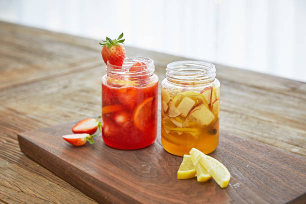 istock Fresh Strawberry and Orange juice on the table 1365536270