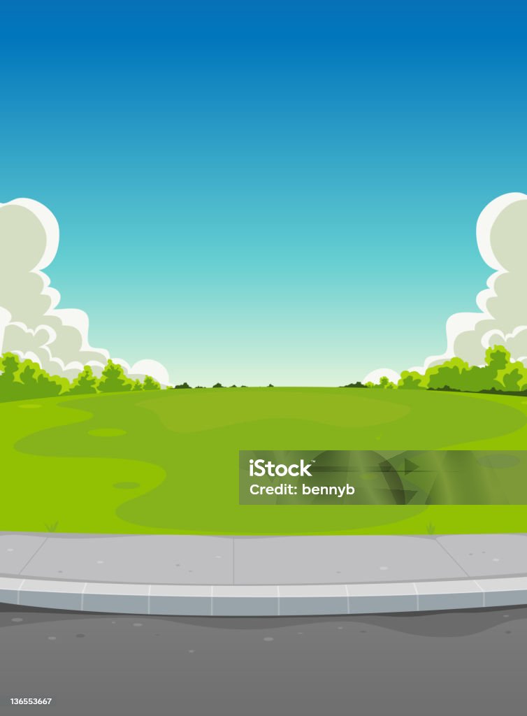 Pavement und grünen Park Hintergrund - Lizenzfrei Gehweg Vektorgrafik