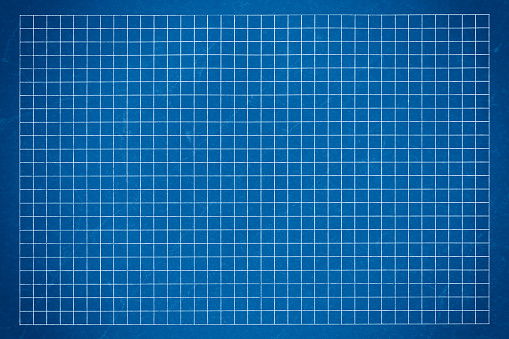 Graph Paper, White Lines on Blueprint Background