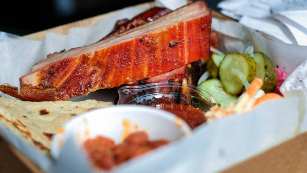 istock Dish with meat and toppings, BBQ 1365539385