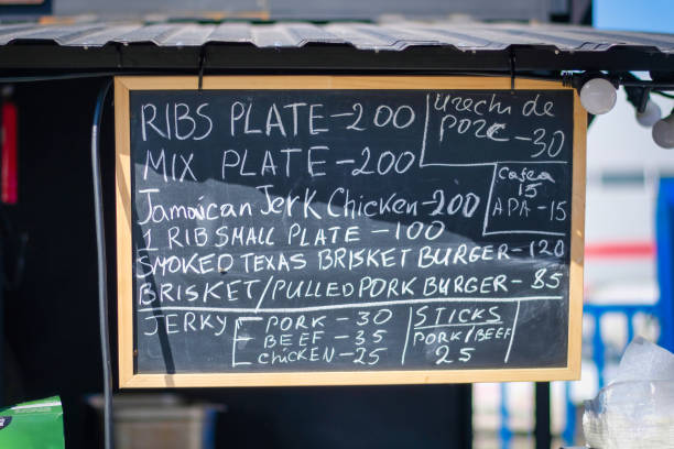 istock Outdoor menu of BBQ restaurant 1365539578