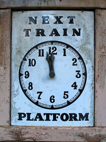Old Next Train Clock. These clocks were turned by the Station Master to show the Time of the Next Train.