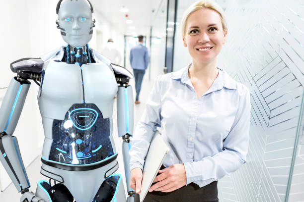 istock Businesswoman Humanoid Robot 1365548957